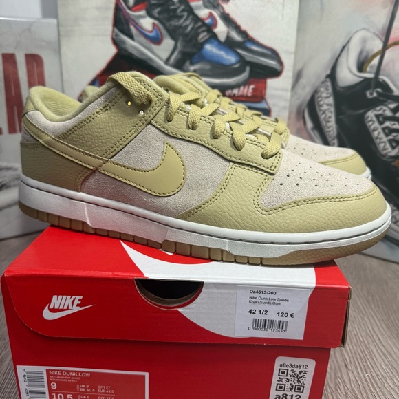 New Nike Dunk Low Khaki Gum Mens 9 Dz4513-200 - Picture 5 of 12